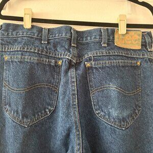 Vintage Lee Jeans Adult 34x35 100% Cotton Denim Blue USA Made Union Stamp